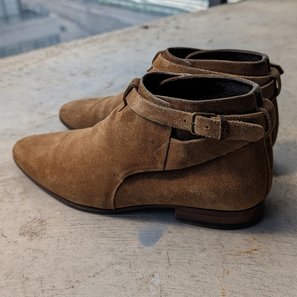 SAINT LAURENT London 20 Cropped Jodphur Boots in Cigare Suede (size 40) - Picture 2 of 6